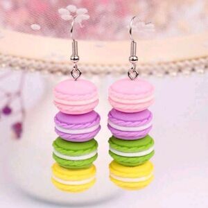 SWEET MACAROON COOKIE fun cute whimsical kawaii novelty earrings